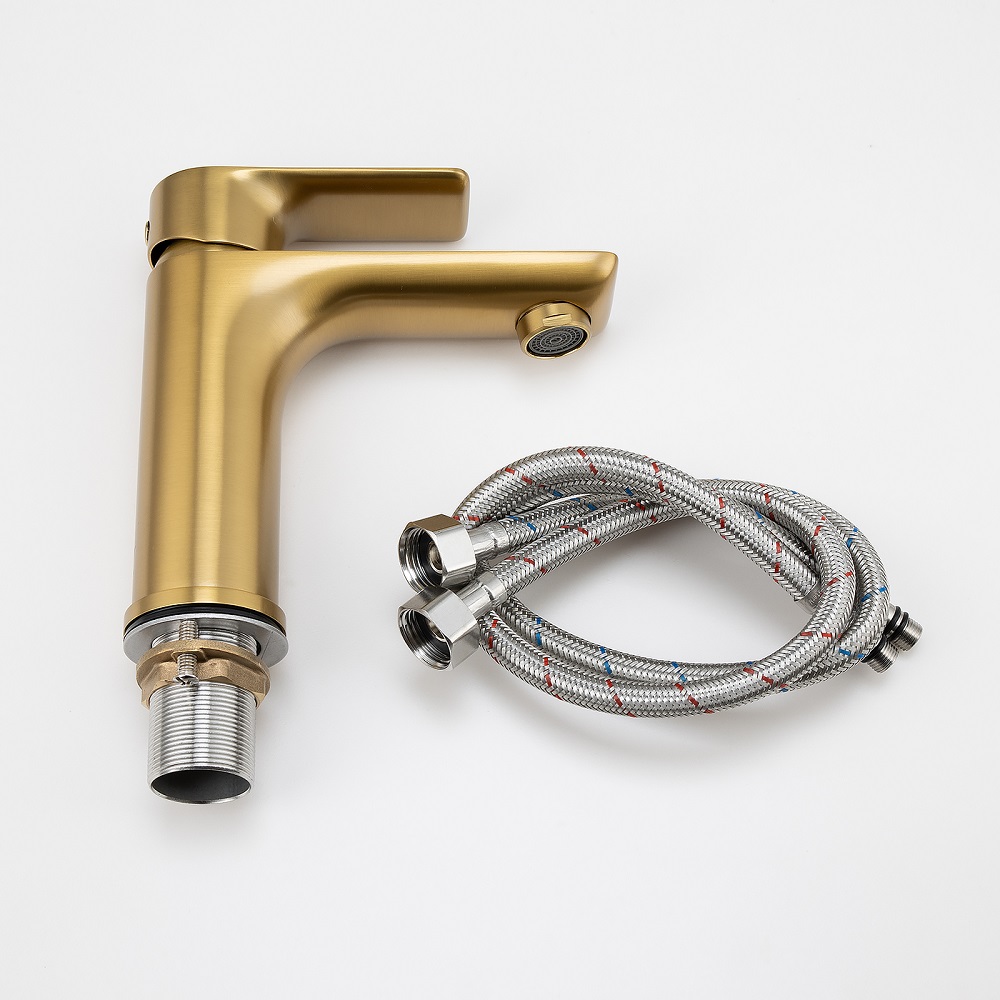 VOG - Brushed Brass Basin Mixer - Image 2