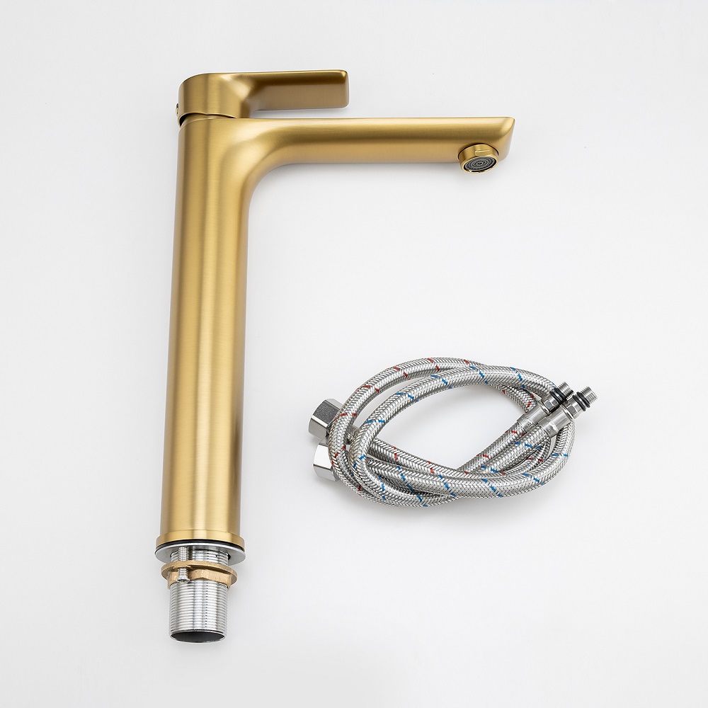 VOG - Brushed Brass Basin Mixer - Image 5
