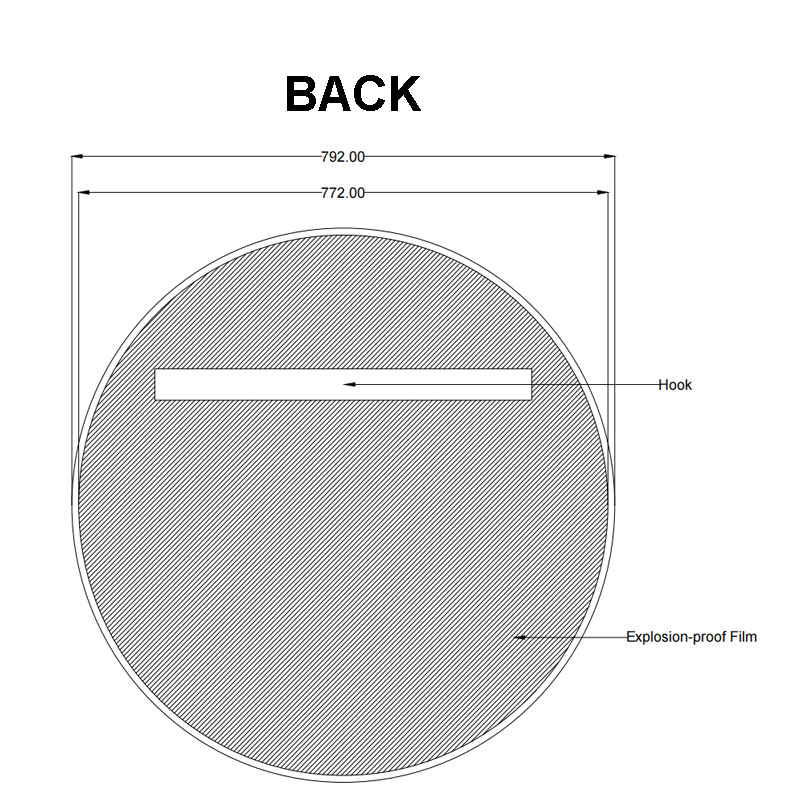 800mm Carysil Round Gun Metal Grey Framed Mirror - Image 3
