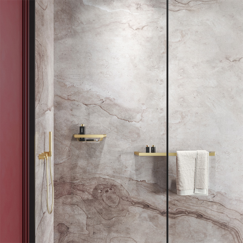 VOG - 800mm Brushed Brass Single Towel Rail - Image 3
