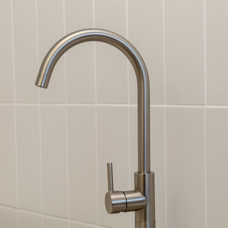 Brushed Nickel Freestanding Tap with Handheld Shower - Image 5