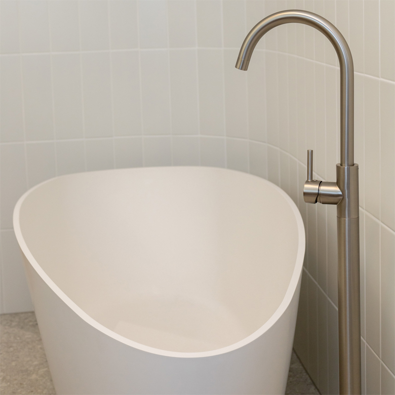 Brushed Nickel Freestanding Tap with Handheld Shower - Image 6