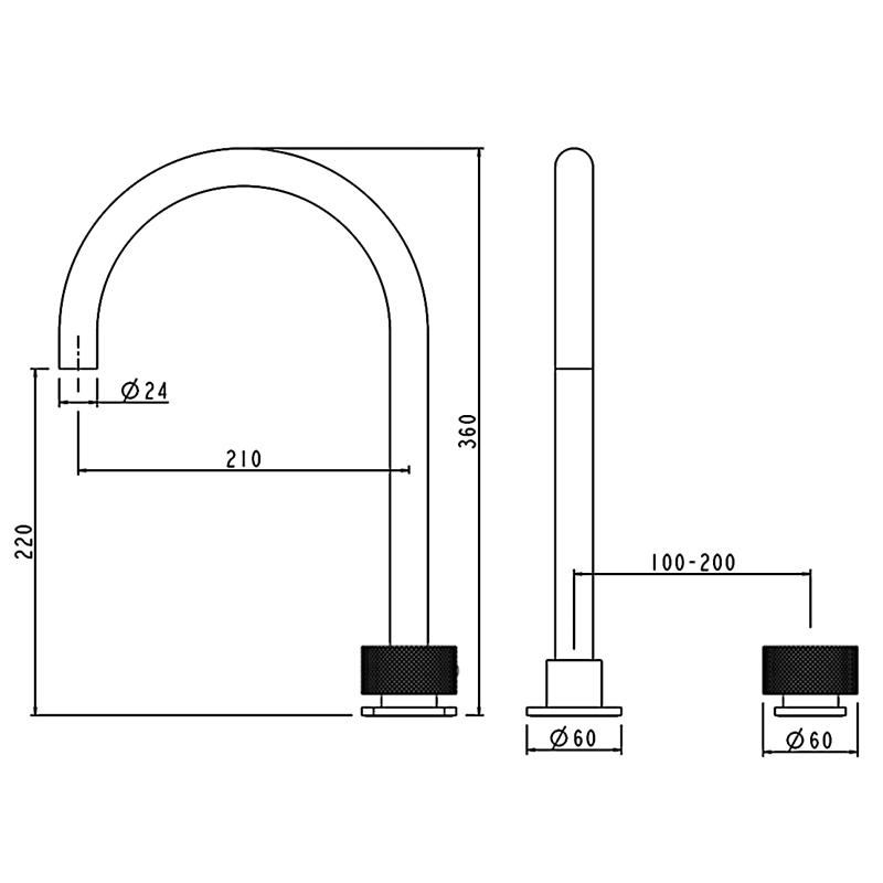 MOON - Brushed Gun Metal Grey Swivel Basin Mixer - Image 3