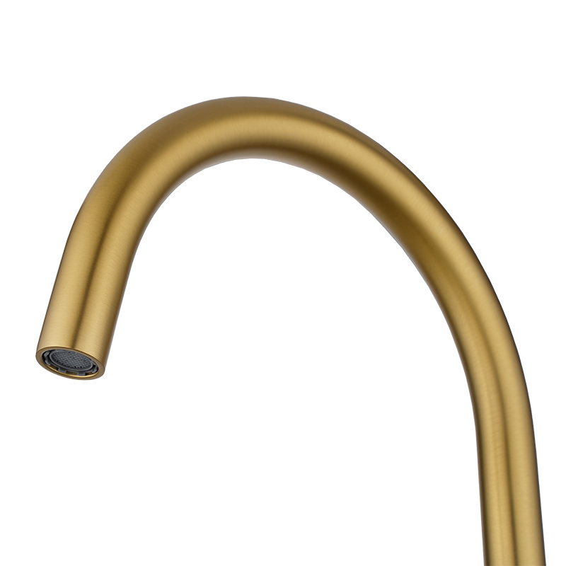 MOON - Brushed Brass Swivel Basin Mixer - Image 5