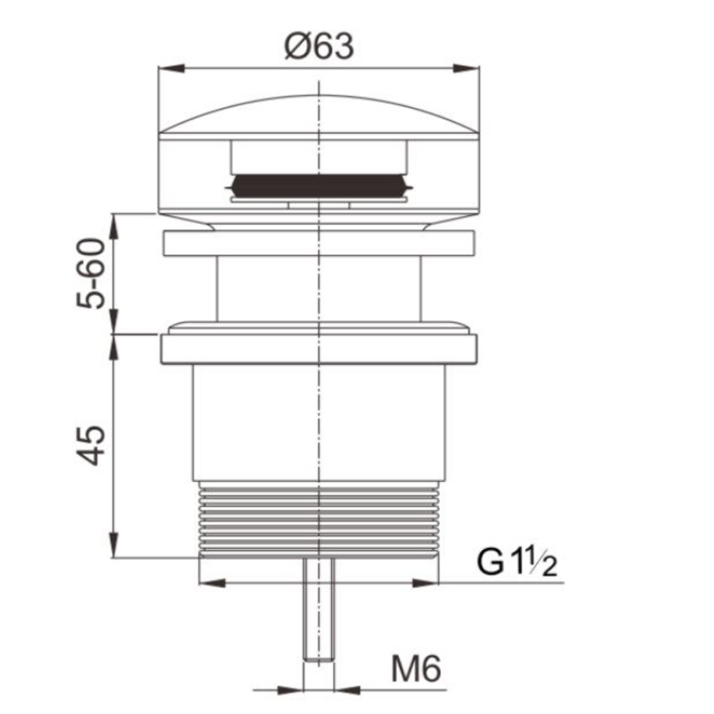 Gunmetal Pop Up Waste Universal - Image 4