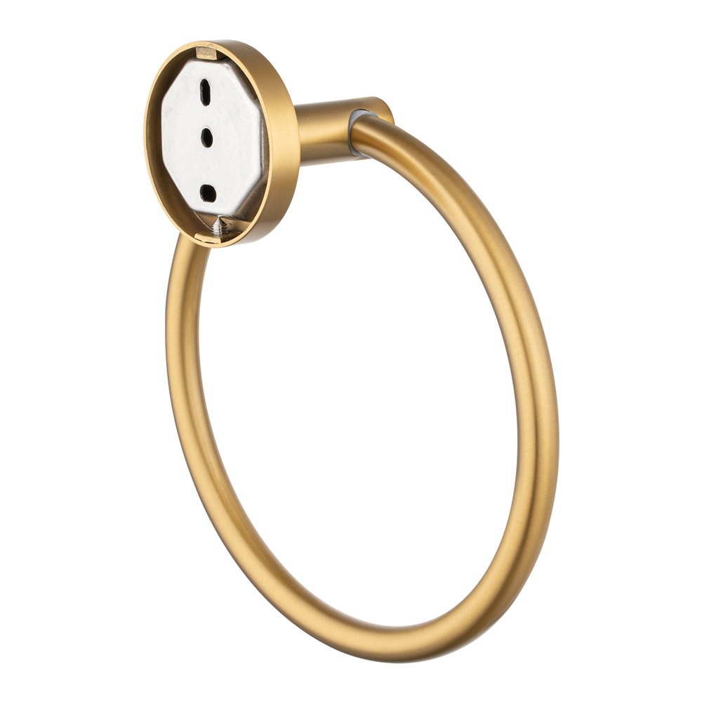 LUCID PIN - Brushed Brass Towel Ring - Image 3