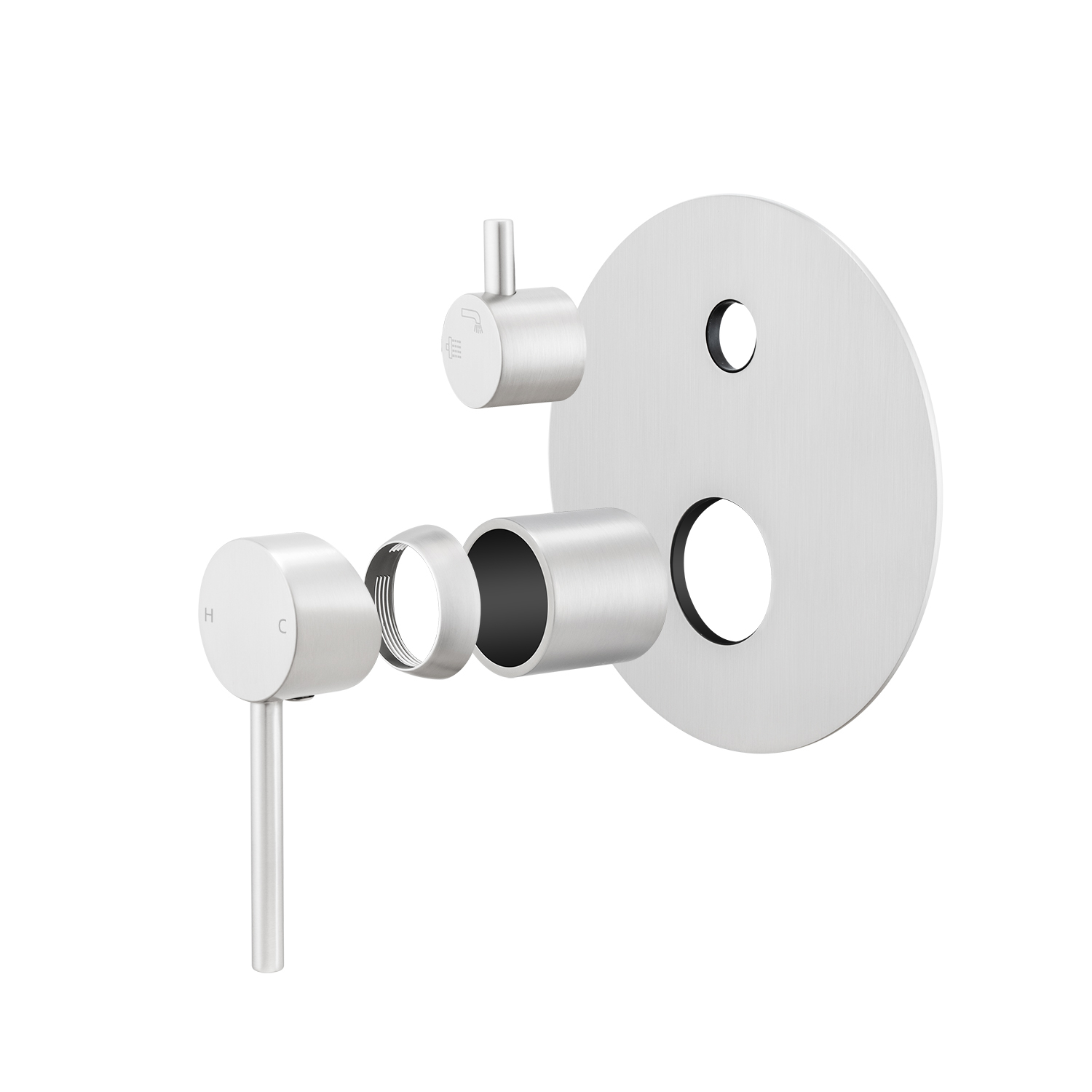 LUCID PIN - Brushed Nickel Diverter Mixer - Image 2