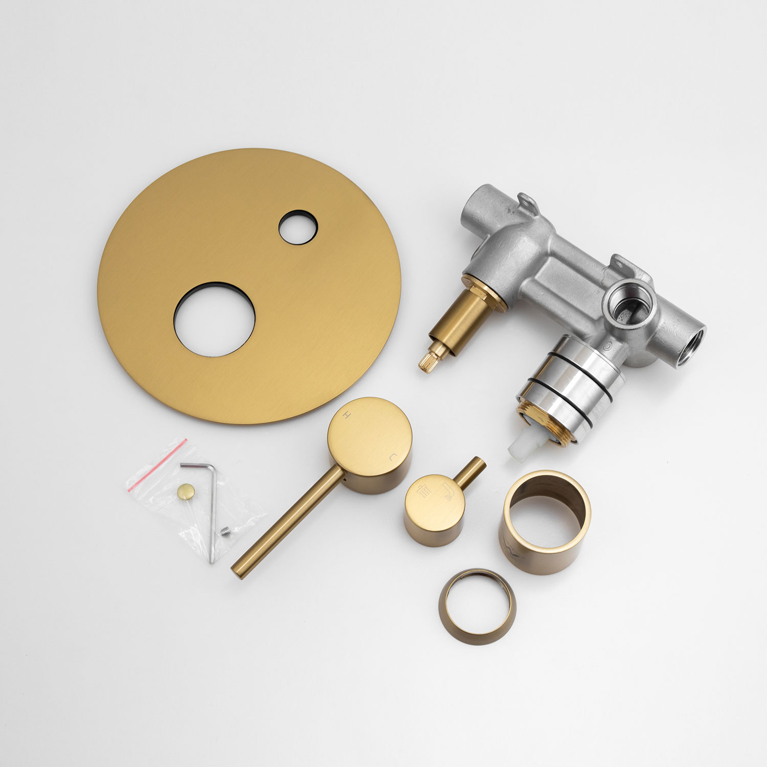 LUCID PIN - Brushed Brass Diverter Mixer - Image 2