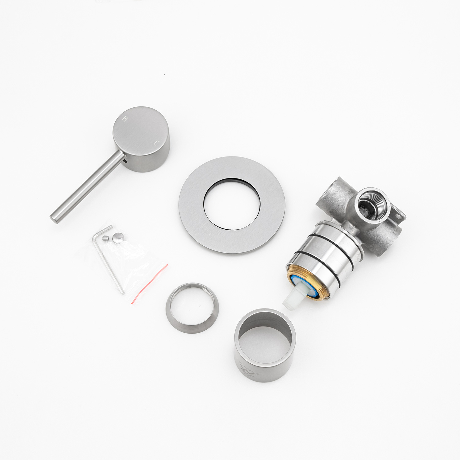 LUCID PIN - Brushed Nickel Wall Mixer - Image 3