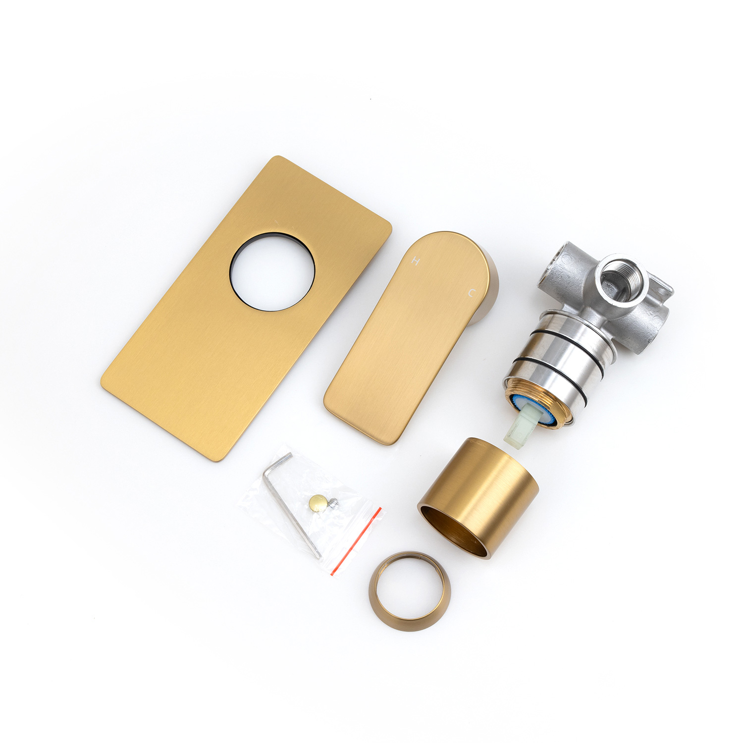 VOG - Brushed Brass Wall Mixer - Image 4