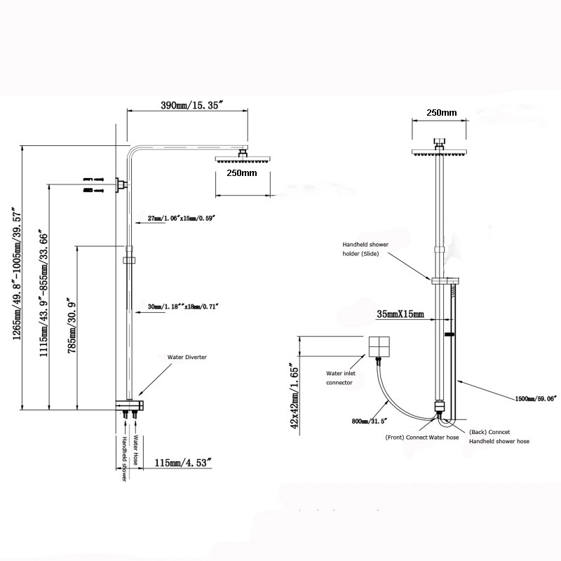 10" Chrome Shower Station - Image 2