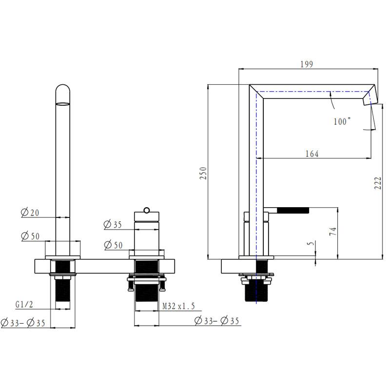 CADDENCE - Brushed Nickel Basin Mixer - Image 3