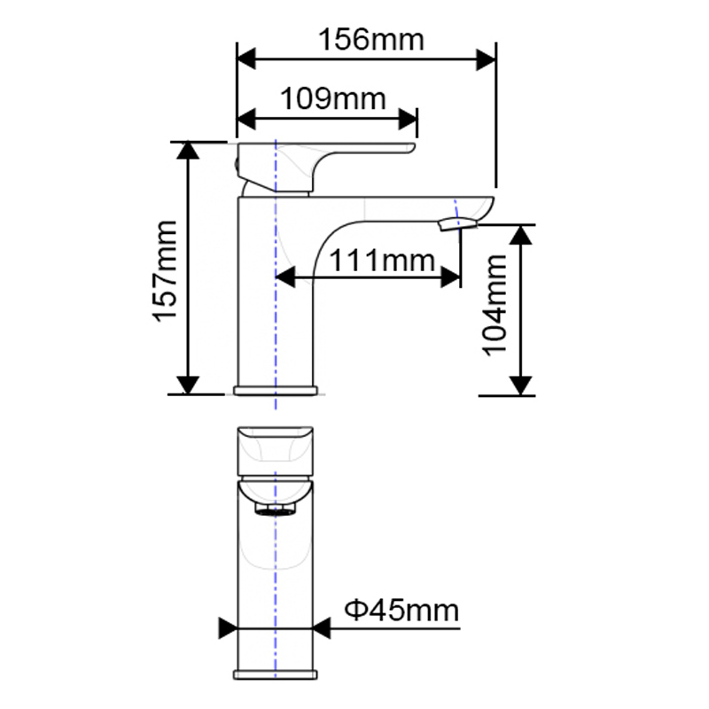 VOG Series Light Brushed Brass Basin Mixer - Image 3