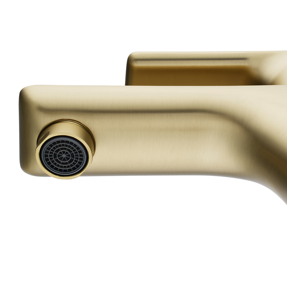 VOG Series Light Brushed Brass Basin Mixer - Image 2