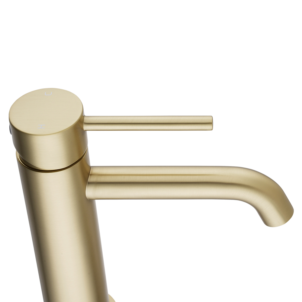 LUCID PIN - Light Brushed Brass Basin Mixer - Image 4