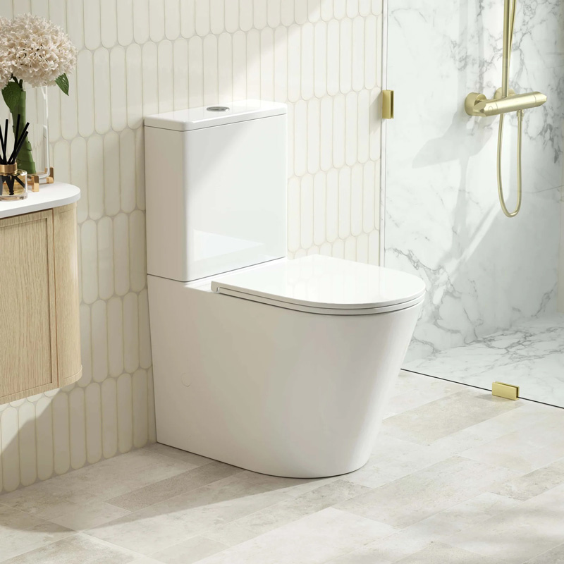 OXFORD 680*415*870mm Gloss White Flushing Back to Wall Toilet Suite - Image 4