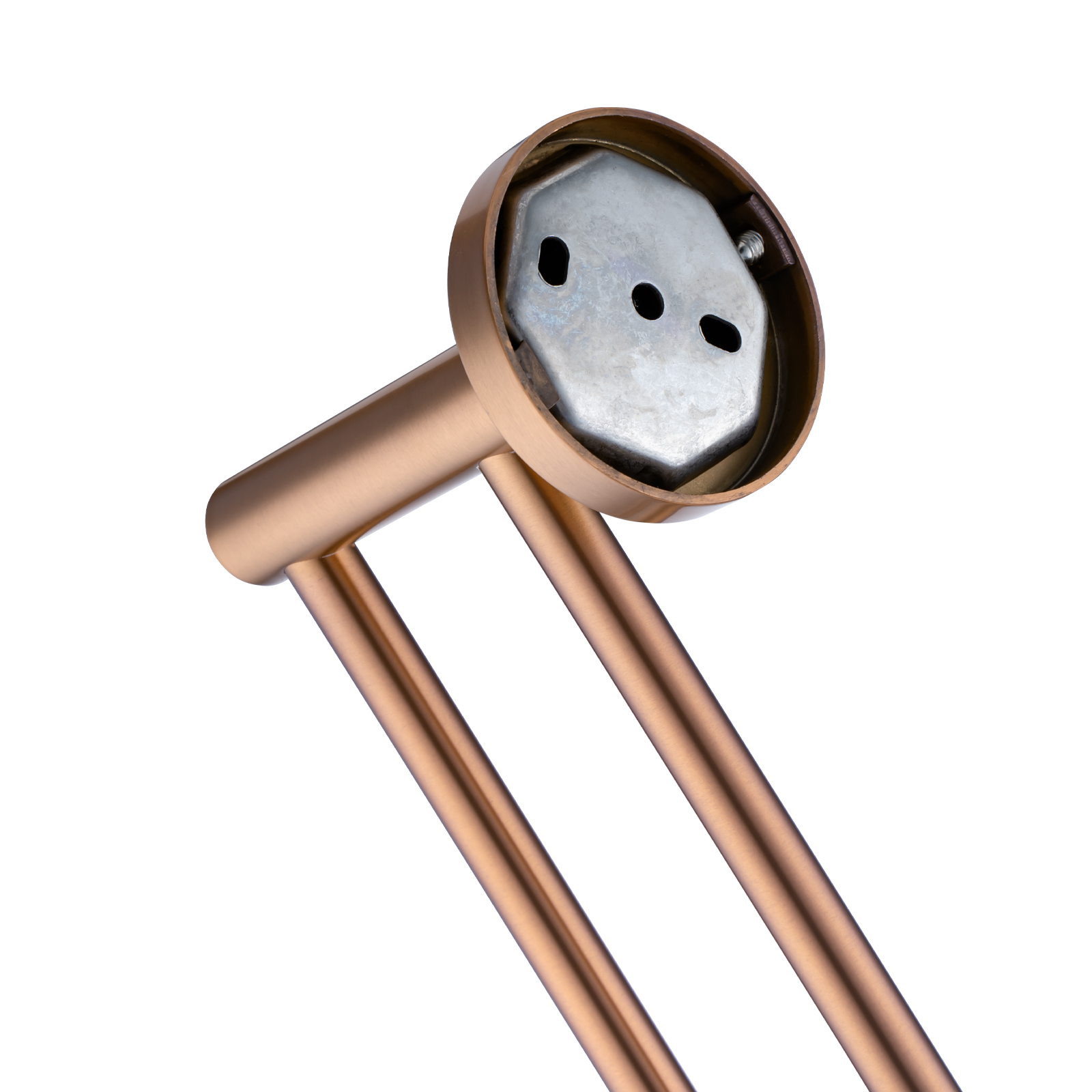 LUCID PIN - Brushed Copper Cuttable Double Towel Rail - Image 3