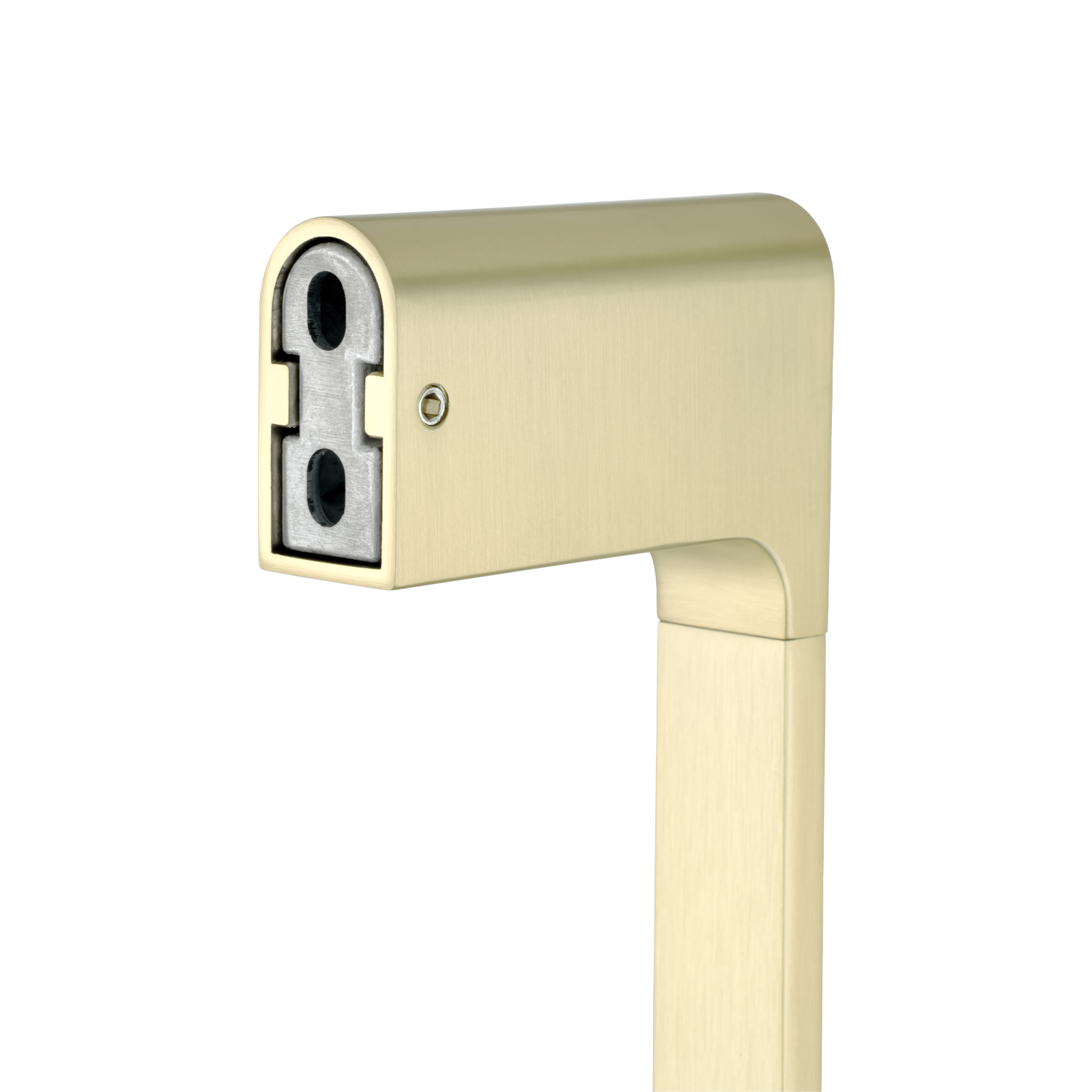 VOG Series Light Brushed Brass Single Towel Rail 600mm - Image 3