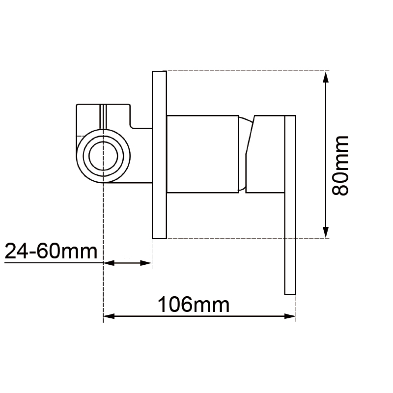 LUCID PIN Brushed Brass Wall Mixer Trim Kit Only (match CLPM) - Image 3