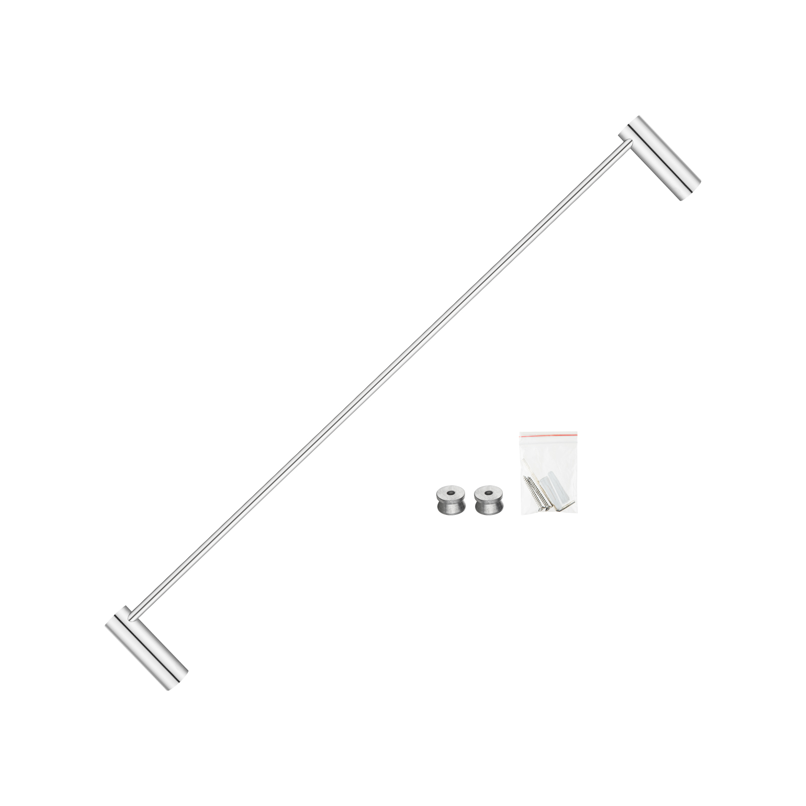 600mm Chrome Single Towel Rail - Image 4