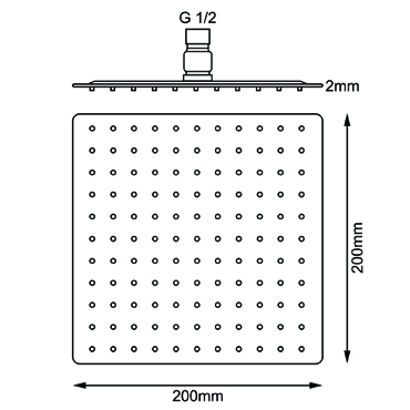 200mm Rose Gold Shower Head - Image 2