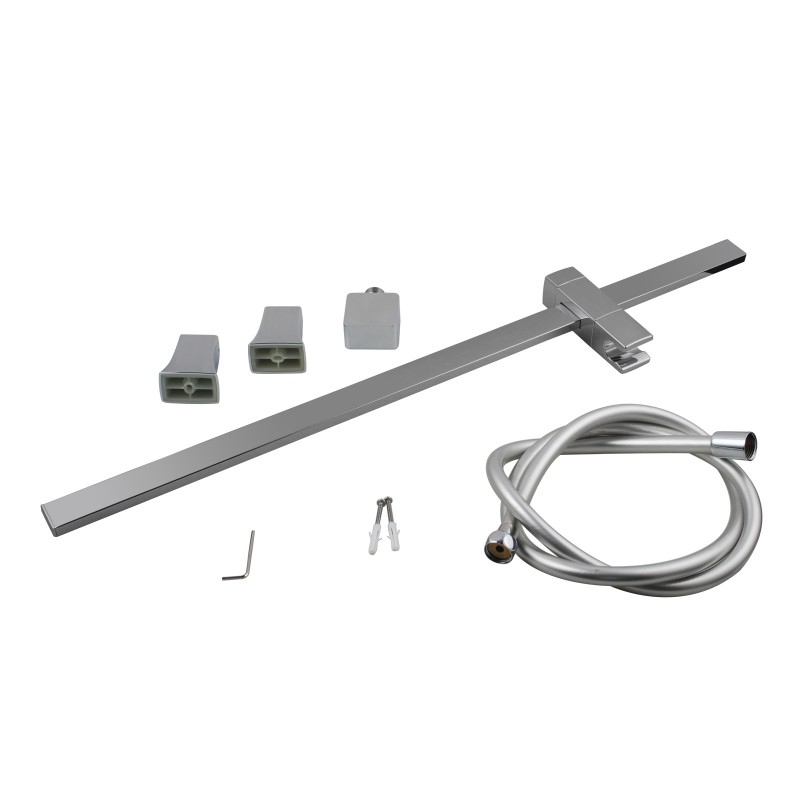 Chrome Shower Rail with Handheld Shower - Image 2