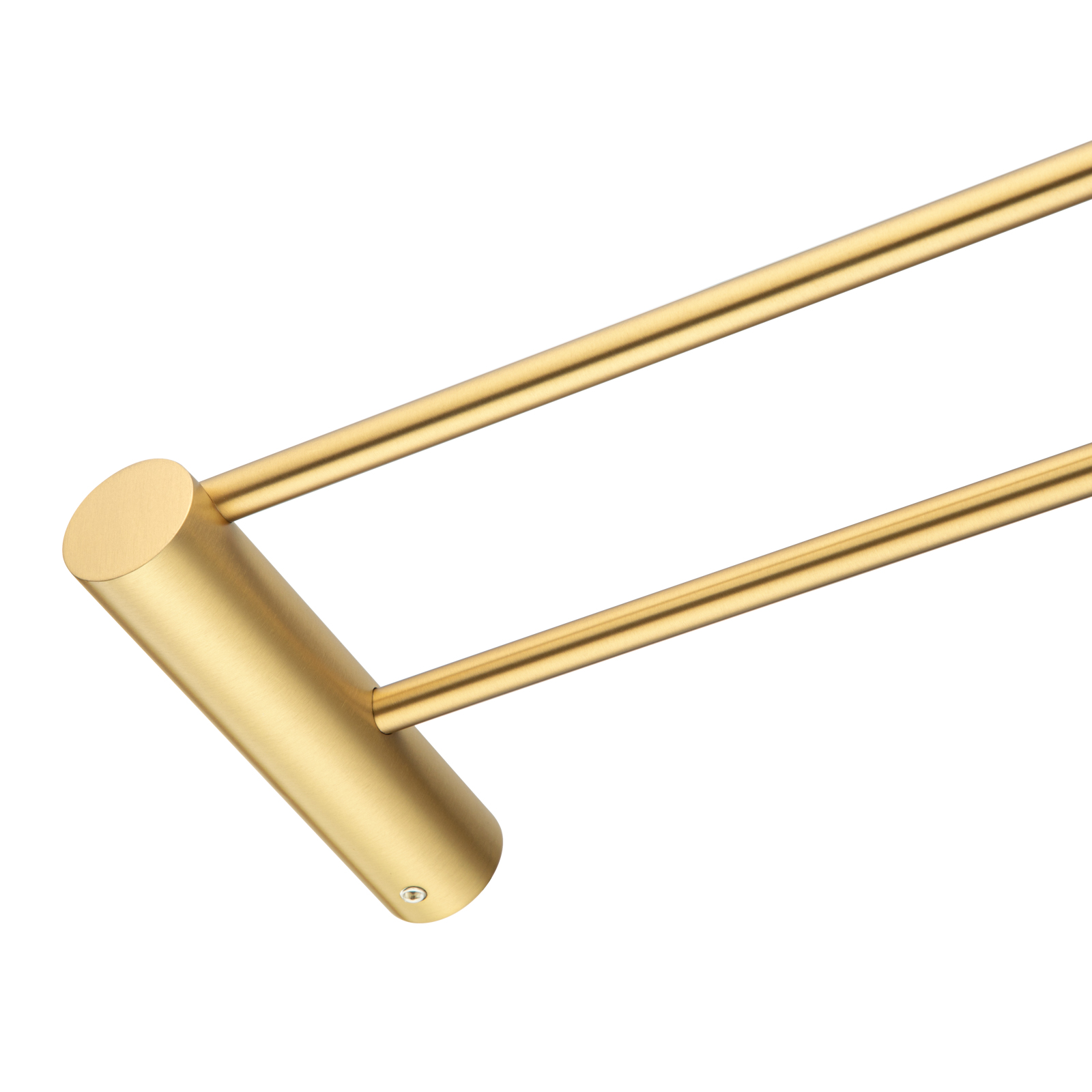 600mm Brushed Brass Double Towel Rail - Image 4