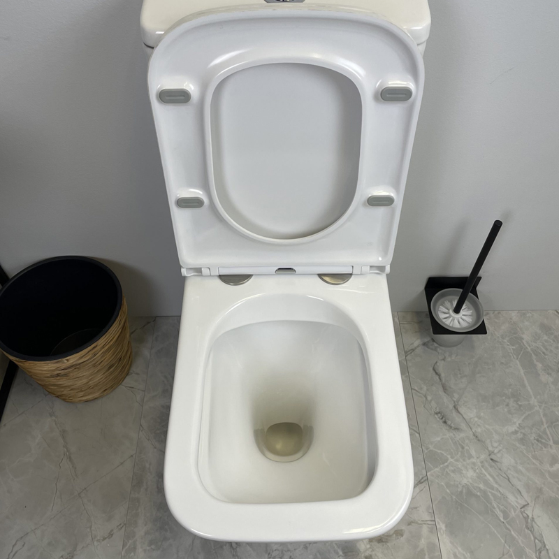 ENOX 605*340*810mm Gloss White Rimless Flushing Back to Wall Two-piece Toilet Suite - Image 3