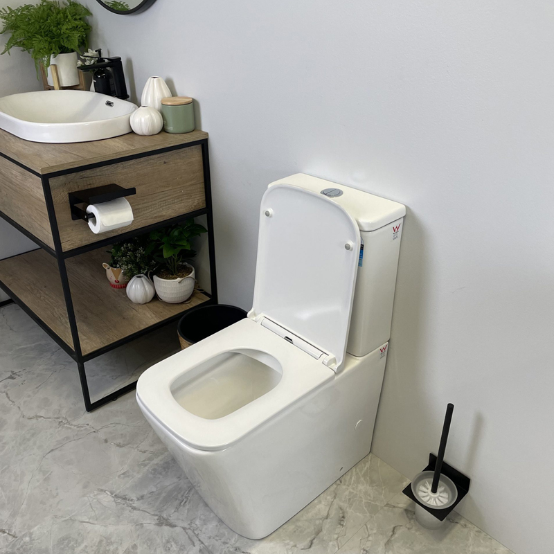 ENOX 605*340*810mm Gloss White Rimless Flushing Back to Wall Two-piece Toilet Suite - Image 5