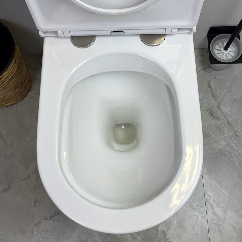 PANI 670*360*850mm Gloss White Rimless Flushing Back to Wall Two-piece Toilet Suite - Image 5