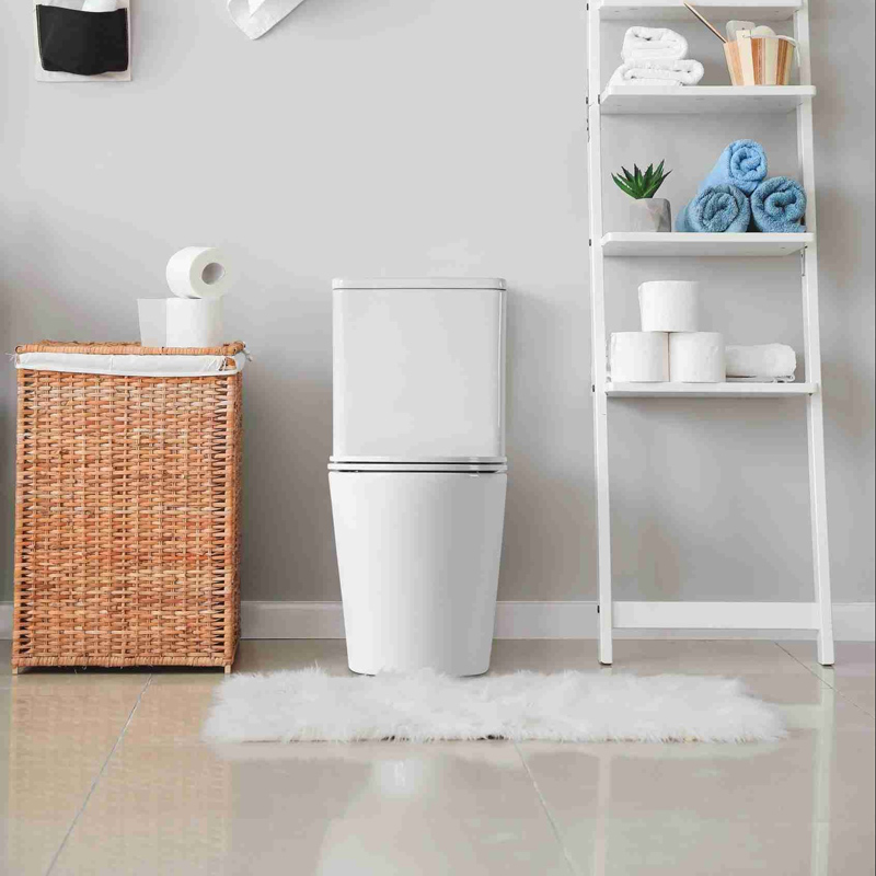 PANI 670*360*850mm Gloss White Rimless Flushing Back to Wall Two-piece Toilet Suite - Image 4