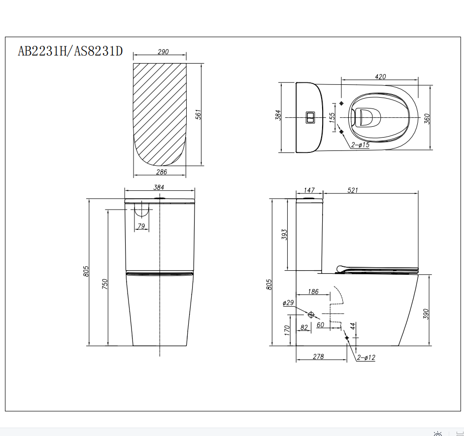 Arrow Sergio 669*384*805mm Dual Flush Washdown Two-piece Ceramic Toilet Suite Soft Closed Seat - Image 6
