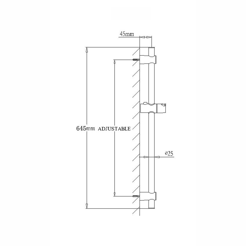 Black Shower Rail - Image 2