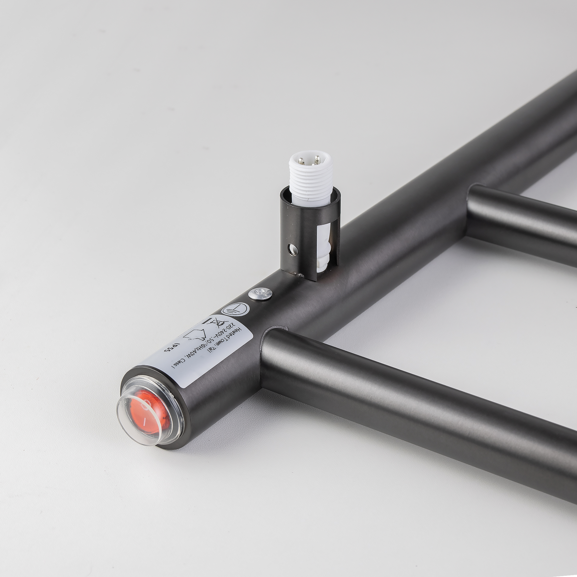 Brushed Gunmetal Heated Towel Rack 4 Bars - Image 2