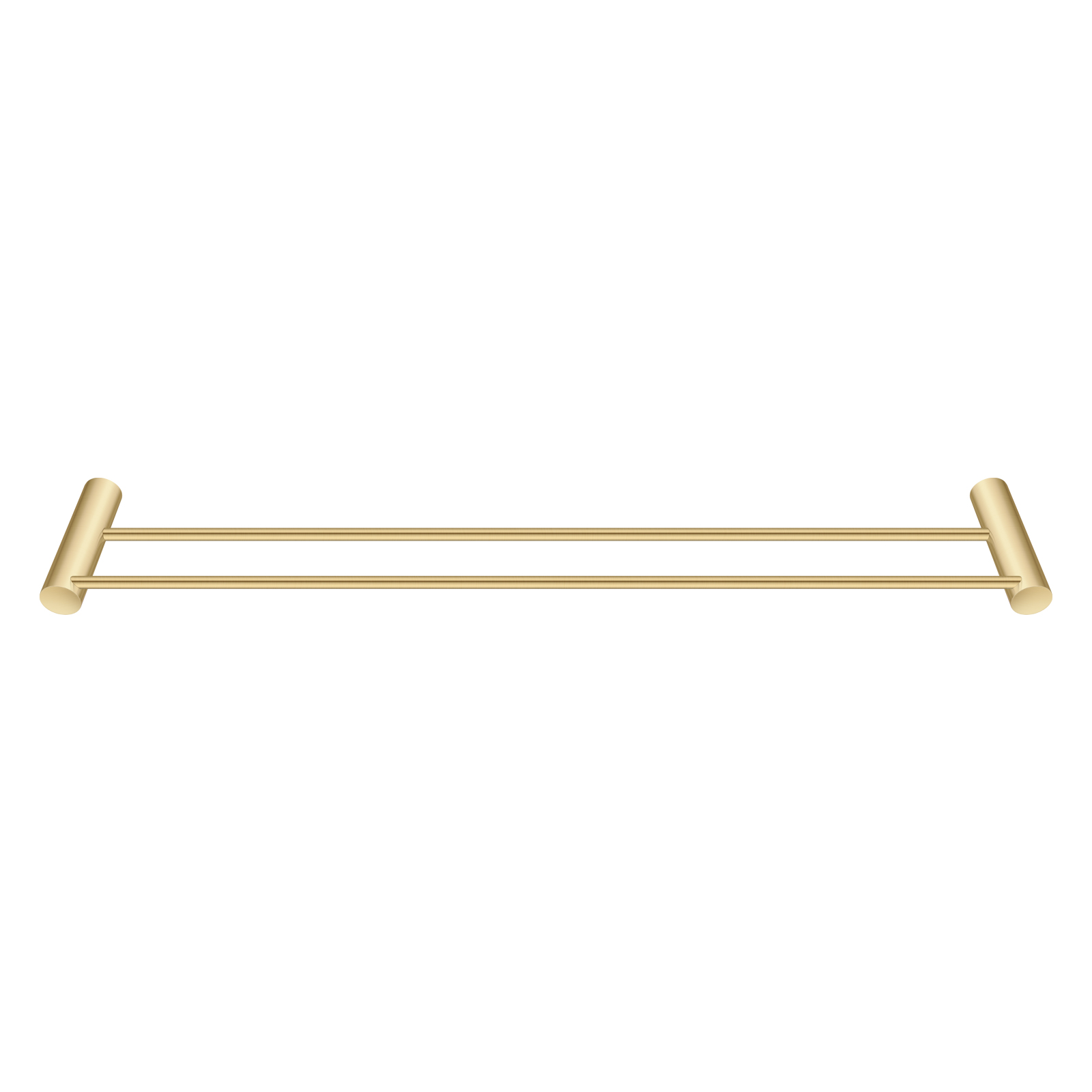 600mm Brushed Brass Double Towel Rail - Image 3